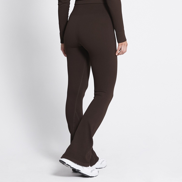 Flared training tights "Flare seamless" Dark Brown